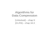 Algorithms for  Data Compression