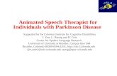Animated Speech Therapist for Individuals with Parkinson Disease