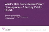 What’s Hot: Some Recent Policy Developments Affecting Public Health