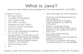 What is Java? Java is a new programming language from Sun Microsystems. (mid-1995)