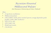 Accretion-Powered  Millisecond Pulsars Juri Poutanen (University of Oulu, Finland) Plan: