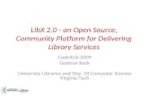 LibX 2.0 - an Open Source, Community Platform for Delivering Library Services