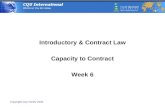 Introductory & Contract Law Capacity to Contract Week 6