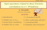 Open questions related to Bose-Einstein correlations in e + e _  hadrons