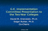 G.E. Implementation Committee Presentation to the Two-Year Colleges