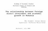 The relationship between foreign direct investment and economic growth in Romania