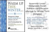 Germantown Campus’ Humanities, Social Sciences and Education  offerings for  Winter Term includes