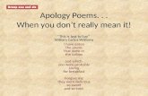 Apology Poems. . . When you don’t really mean it!