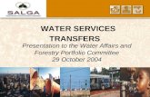Presentation to the Water Affairs and Forestry Portfolio Committee 29 October 2004