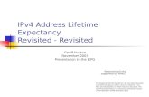 IPv4 Address Lifetime Expectancy Revisited - Revisited