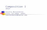 Composition I CM107 Cecelia Munzenmaier (515) 727-6899, x6921 cmunzenmaier@kaplan