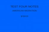 TEST FOUR NOTES