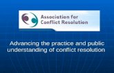 Advancing the practice and public understanding of conflict resolution