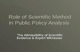 Role of Scientific Method in Public Policy Analysis