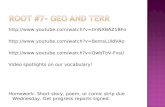 Root #7- Geo and  terr