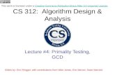 CS 312:  Algorithm  Design & Analysis