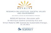 RESOLVE Seminar: discussion with  Dr Nick Eyre (Oxford University ECI) and