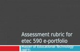 Assessment rubric for  etec  590 e-portfolio