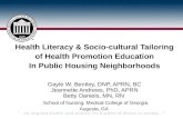 Health Literacy & Socio-cultural Tailoring  of Health Promotion Education