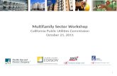 Multifamily Sector Workshop California Public Utilities Commission October 21, 2011