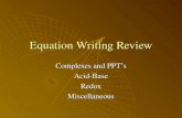 Equation Writing Review
