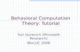 Behavioral Computation Theory: Tutorial