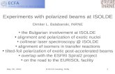 Experiments with polarized beams at ISOLDE Dimiter L. Balabanski, INRNE