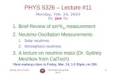 PHYS 5326 – Lecture #11