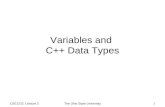 Variables and  C++ Data Types