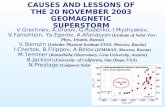 CAUSES AND LESSONS OF THE 20 NOVEMBER 2003 GEOMAGNETIC SUPERSTORM