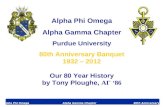 Alpha Phi Omega Alpha Gamma Chapter Purdue University 80th Anniversary Banquet 1932 – 2012