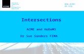 Intersections  ACME and HoDoMS  Dr Sue Sanders FIMA