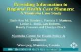 Manitoba Centre for Health Policy & Evaluation Winnipeg, Manitoba, Canada