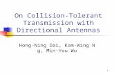 On Collision-Tolerant Transmission with Directional Antennas