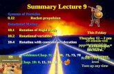 Summary Lecture 9