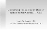 Correcting for Selection Bias in Randomized Clinical Trials