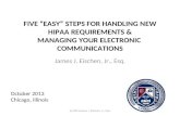 FIVE “EASY” STEPS FOR HANDLING NEW  HIPAA  REQUIREMENTS & MANAGING YOUR ELECTRONIC  COMMUNICATIONS