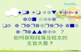 How To Get The Main Idea of  a paragraph and a passage  ？ 如何获取段落及短文的 主旨大意 ?