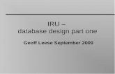 IRU –  database design part one