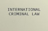 INTERNATIONAL CRIMINAL LAW