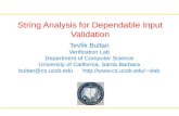 String Analysis for Dependable Input Validation