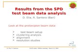 Results from the SPD test beam data analysis D. Elia, R. Santoro (Bari)