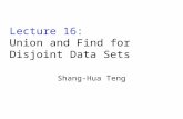 Lecture 16: Union and Find for Disjoint Data Sets