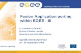 Fusion Application porting  within EGEE - III