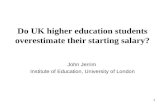 Do UK higher education students overestimate their starting salary?