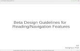 Beta Design Guidelines for Reading/Navigation Features
