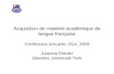 Acquisition de matériel académique de langue fran ç aise