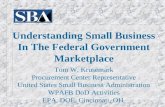 Understanding Small Business In The Federal Government Marketplace Tom W. Krusemark