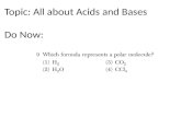 Topic: All about  Acids and Bases Do Now: