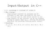 Input/Output in C++